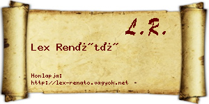 Lex Renátó névjegykártya