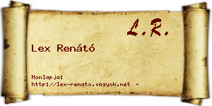 Lex Renátó névjegykártya